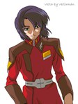  Tags:  aqua eyes athrun zala choker gundam seed destiny male military uniform mobile suit gundam purple hair short hair simple background vector white 