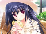  Tags:  black hair derivara! - deliverance of strays (game) game cg girl hat long hair red eyes 