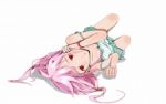 Score: 36 Tags: bracelet,girl,guilty crown,hairclip,long hair,looking at viewer,lying,pink hair,red eyes,shadow,simple background,solo,sundress,yuzuriha inori