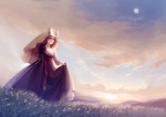  Score: 27 Tags:  belt brown_hair dress girl horn_(horns) long_hair moon original plant_(plants) purple_eyes sky solo star_(stars) とらじ_(pixiv) 