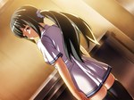  Score: 8 Tags: black hair,black thighhighs,brown eyes,game cg,girl,hotel (game),long hair,looking back