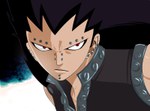  Tags: black hair,choker,fairy tail,gageel redfox,long hair,male,piercing,raizen13,red eyes,simple background,solo