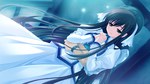  Tags:  black hair brown eyes dress game cg girl highres long hair Michiru (Midori No Umi) midori no umi widescreen yukie 