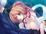  Score: 9 Tags: 77,breasts,brown hair,censored,dress,game cg,girl,green eyes,hair ribbon,hard erotic,hoshiba sora,long hair,male,nipples,oral sex,outdoors,penis,tenmaso,tongue