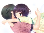  Tags:  black hair blue eyes dress game cg girl loli male Motto Nee, Chanto Shiyou yo! Afterstory (game) purple hair short hair 