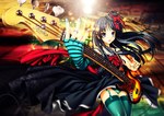  Score: 160 Tags: akiyama mio,black hair,bow,cap,colourful,dress,fingerless gloves,girl,guitar,hat,k-on!,light,light erotic,long hair,looking at viewer,nail polish,pantyshot,ring,silver eyes,socks,thighhighs,underwear