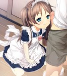  Score: 9 Tags: blue eyes,blush,brown hair,censored,cura,game cg,girl,hard erotic,highres,loli,long hair,maid,maid headdress,monobeno,penis,sawai natsuha,tall image