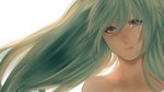  Score: 23 Tags: aqua eyes,aqua hair,bare shoulders,domino (artist),fringe,girl,hatsune miku,lips,simple background,single,twintails,vocaloid,white,wide image