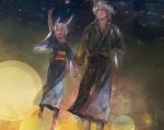  Score: 44 Tags:  belt bunny ears gaou (artist) girl holding hands kimono male night sky original reaching short hair star (stars) white hair yellow eyes 