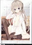  Score: 71 Tags: black thighhighs,blouse,blue eyes,blush,brown hair,calendar,girl,headphones,komiya yuuta,light erotic,long hair,looking at viewer,no bra,no panties,open shirt,single,sitting,spread legs,tagme (character),tall image,thighhighs
