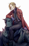  Score: 27 Tags: 2boys,ahoge,alphonse elric,armor,arm support,belt,blonde hair,braid (braids),brothers,chain,cloak,edward elric,fullmetal alchemist,gloves,helmet,long hair,male,multiple boys,open clothes,open mouth,pants,simple background,single braid,sitting,smile,tall image,tayuya1130,teeth,thorns,white,yellow eyes