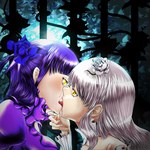  Score: 18 Tags: 2girls,barasuishou,bare shoulders,blue hair,blush,dress,hair flower,kiss,light erotic,long hair,okota (pixiv),rose (roses),rozen maiden,saliva,shoujo ai,silver hair,suigintou,teardrop,tongue,yellow eyes