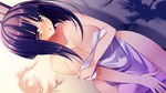  Score: 34 Tags: black hair,blush,ecchi,game cg,girl,light erotic,sengoku hime,short hair,towel,widescreen,yellow eyes