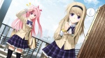  Score: 4 Tags:  blonde_hair chaos;head long_hair nishijou_nanami pink_hair sakihata_rimi seifuku skirt thighhighs 