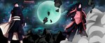  Score: 9 Tags: akatsuki,armor,bicolored eyes,black hair,cloak,cloud (clouds),full moon,gloves,hair over one eye,highres,i-azu,long hair,male,naruto,night sky,purple eyes,red eyes,rinnegan,sharingan,short hair,smoke,star (stars),tobi,torn clothes,uchiha madara,uchiha obito,wide image