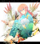  Score: 8 Tags: barefoot,blue eyes,flower (flowers),inazuma eleven go,kirino ranmaru,male,pink hair,short hair,short twintails,sitting,solo,tall image