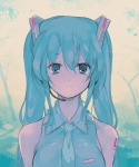 Score: 26 Tags:  aqua eyes aqua hair el-zheng face girl hatsune miku headphones long hair necktie smile solo twintails vocaloid 