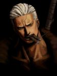 Rating: s Score: 4 Tags: 1boy cigar dark dark_background male_focus marine matsubaki one_piece portrait smoker solo white_hair