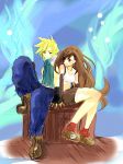 Rating: s Score: 1 Tags: cloud_strife cloud_tifa final_fantasy final_fantasy_vii hand_holding sitting tifa_lockhart