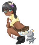 Rating: s Score: 17 Tags: blush dark_skin dungeon_and_fighter female_gunner_(dungeon_and_fighter) glasses kneeling landrunner mechanic panties striped striped_panties underwear upskirt