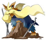 Rating: s Score: 6 Tags: dog facial_hair good_frog mustache nintendo no_humans pokemon simple_background stoutland