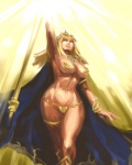 Rating: q Score: 8 Tags:   armlet armor blonde_hair blue_eyes boots bracelet breasts capcom cape capelet chaos_breaker collar elf fina_(chaos_breaker) helmet hips iad jewelry large_breasts light lips long_hair lots_of_jewelry magic navel nipple_covers panties pixiv_thumbnail pointy_ears resized shoulder_pads solo staff thigh_strap thong underwear wide_hips yellow_thong