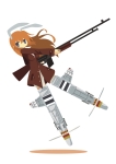 Rating: s Score: 7 Tags: 1girl animal_ears bar1918 browning_automatic_rifle bunny_ears charlotte_e_yeager chibi flying gun kamereon_three m1918_bar machine_gun military military_uniform orange_hair rifle solo strike_witches striker_unit uniform weapon