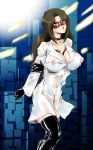 Rating: q Score: 14 Tags: bdsm blue_eyes blush breasts brown_hair collar cyber-linx gloves harness highres latex latex_gloves long_hair misha nipples see-through slave thighhighs
