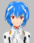 Rating: s Score: 5 Tags: absurdres ayanami_rei blue_hair bodysuit highres lips neon_genesis_evangelion plugsuit red_eyes short_hair simple_background skin_tight smile solo