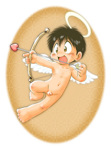 Rating: e Score: 8 Tags: angel arrow barefoot cupid flaccid little_penis male mitsui-jun nude penis shota solo toddlercon uncensored weapon wings