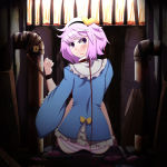 Rating: e Score: 6 Tags: 1girl ass bdsm blush bondage collar cuffs hairband highres kasuteru komeiji_satori leash panties pink_eyes pink_hair short_hair solo tears touhou underwear vibrator