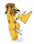 Rating: e Tags: ass furry lights looking_behind penis personification pikachu pokemon pokemon_furry poorly_drawn smile