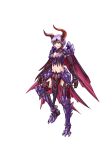Rating: s Tags: 1girl armor breasts capcom cape cleavage female gore_magala_(armor) horns monster_hunter purple_hair solo tagme yamaponzzz