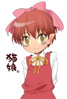 Rating: s Score: 4 Tags: bow fang gegege_no_kitarou hair_bow nekomusume pointy_ears red_hair short_hair smile touei yellow_eyes
