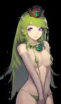 Rating: q Score: 12 Tags: 1girl bikini breasts crusaders_quest elbow_gloves goddess green_hair large_breasts long_hair prestina_(crusaders_quest) purple_eyes simple_background tagme