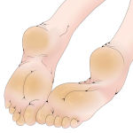Rating: s Tags: 1girl barefoot dirty_feet feet shiguro_tatsumi simple_background soles solo white_background