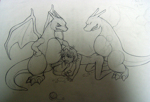 Rating: e Score: -2 Tags: bestiality charizard monochrome sex sketch xaewon yaoi