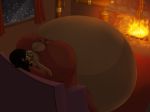 Rating: q Score: 1 Tags: copyright_request dark_skin fireplace pregnant saburox winter