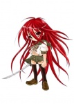 Rating: s Tags: red_eyes red_hair school_uniform serafuku shakugan_no_shana shana sword thighhighs weapon