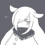 Rating: s Tags: 1girl hair_over_one_eye inazuma_eleven_(series) inazuma_eleven_go inazuma_eleven_go_galaxy long_hair lowres monochrome simple_background solo tetra_karashina ui97