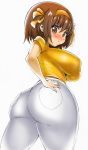 Rating: s Score: 31 Tags: 1girl ass blush breasts brown_eyes brown_hair female huge_ass huge_breasts short_hair suzumiya_haruhi suzumiya_haruhi_no_yuuutsu yoru_ha