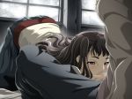 Rating: e Tags: 1boy 1girl blush brown_eyes brown_hair censored clothed_sex fellatio game_cg long_hair swan_song