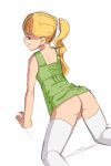 Rating: e Score: 3 Tags: 1boy ass blonde_hair bottomless crossdressing fridge_(artist) from_behind shota testicles thighhighs trap