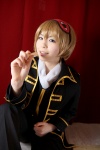 Rating: s Tags: blonde_hair cosplay eyemask gintama highres katou_mari okita_sougo photo sausage uniform