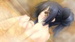 Rating: s Score: 11 Tags: 1girl back bath bathroom bathtub blue_hair blush embarrassed game_cg legs long_hair looking_down nude sengoku_koihime:_otome_kenran_sengoku_emaki sitting steam thighs water wet yellow_eyes