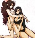 Rating: q Score: 32 Tags: 2girls aerith_gainsborough final_fantasy final_fantasy_vii lingerie multiple_girls tifa_lockhart underwear yuri