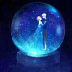 Rating: s Tags: 1boy 1girl crossover crystal_ball dress elsa_(frozen) frozen_(disney) hoodie jack_frost_(rise_of_the_guardians) rise_of_the_guardians snow snow_globe standing white_hair