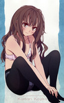 Rating: s Score: 35 Tags: 1girl absurdres angry bangs bare_shoulders black_legwear blue_background blush bra breasts brown_eyes brown_hair character_name cleavage collarbone crotch_seam feet female fingernails flat_chest hair_between_eyes hair_intakes hands hands_on_feet head_tilt highres knees kumari_kojika legs long_fingernails long_hair long_image looking_at_viewer mahou_tsukai_no_yoru morii_shizuki no_shirt no_shoes outstretched_arms panties panties_under_pantyhose pantyhose pink_bra pink_panties scan sitting solo tall_image text type-moon underwear underwear_only v_arms wavy_hair white_background