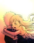 Rating: s Score: 3 Tags: 1boy 1girl bleach eyes_closed hand_on_head hug inoue_orihime kurosaki_ichigo long_hair meitarou open_mouth tears