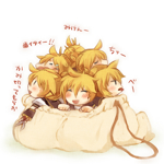 Rating: s Score: 8 Tags: 6+boys :p ^_^ bag chibi clone eyes_closed in_container kagamine_len male_focus miniboy mukkun multiple_boys scissors smile tears tongue tongue_out translation_request vocaloid |_|